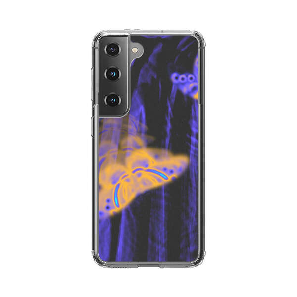 Neon Glowing Butterflies Samsung Galaxy S22 5G Case