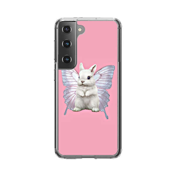 White Bunny with Butterfly Wings Samsung Galaxy S22 5G Case
