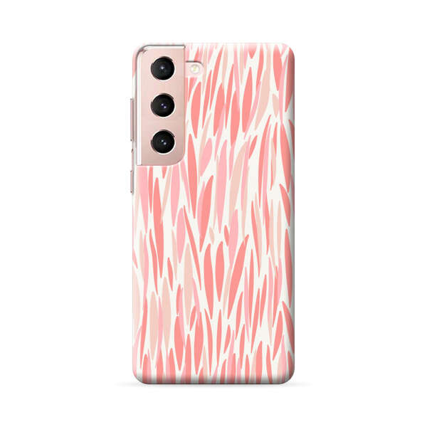 Abstract Coral Wavy Lines Pattern Samsung Galaxy S22 5G Hard Case