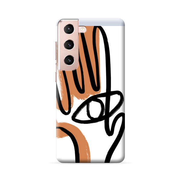 Abstract Minimalist Hand with Eye Samsung Galaxy S22 5G Hard Case