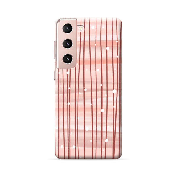 Abstract Vertical Lines Pink Pattern Samsung Galaxy S22 5G Hard Case