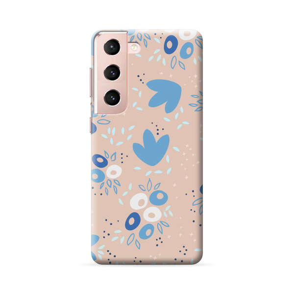 Blue Floral Pattern Samsung Galaxy S22 5G Hard Case