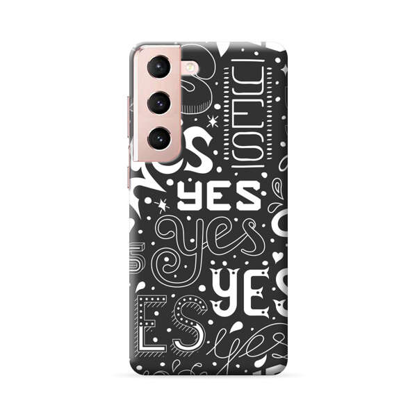 Bold Playful Typography Yes Pattern Samsung Galaxy S22 5G Hard Case