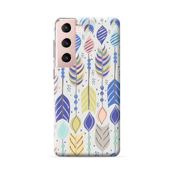 Colorful Feathers Pattern Pastel Samsung Galaxy S22 5G Hard Case
