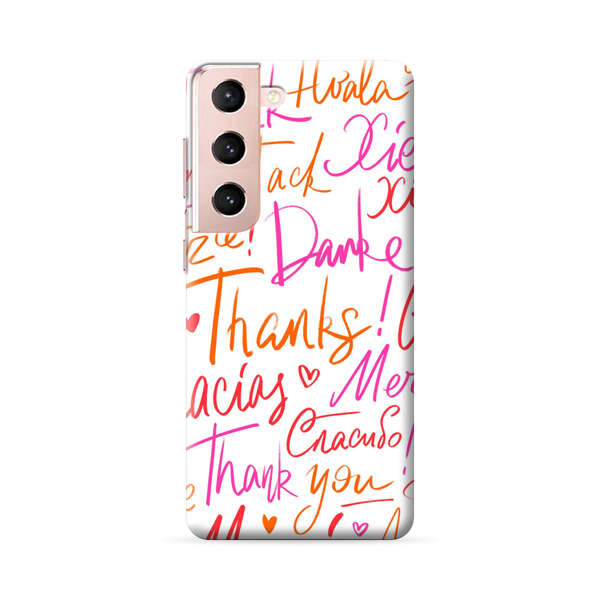 Colorful Thank You Multilingual Pattern Samsung Galaxy S22 5G Hard Case