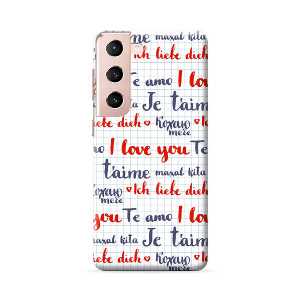 Love Message Multilingual Pattern Samsung Galaxy S22 5G Hard Case