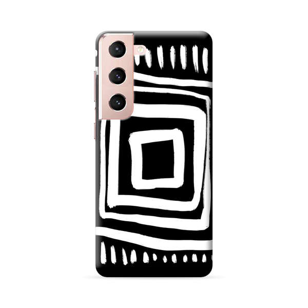 Minimalist Geometric Black and White Design Samsung Galaxy S22 5G Hard Case