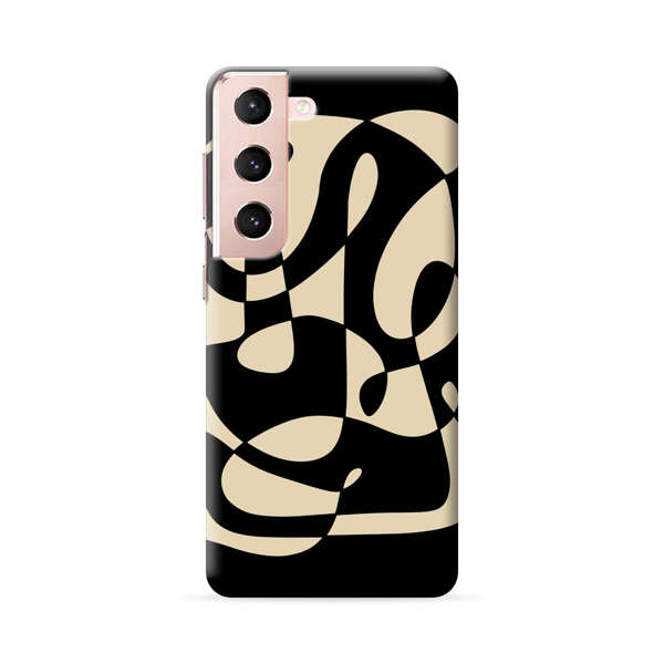 Modern Abstract Beige and Black Geometry Samsung Galaxy S22 5G Hard Case