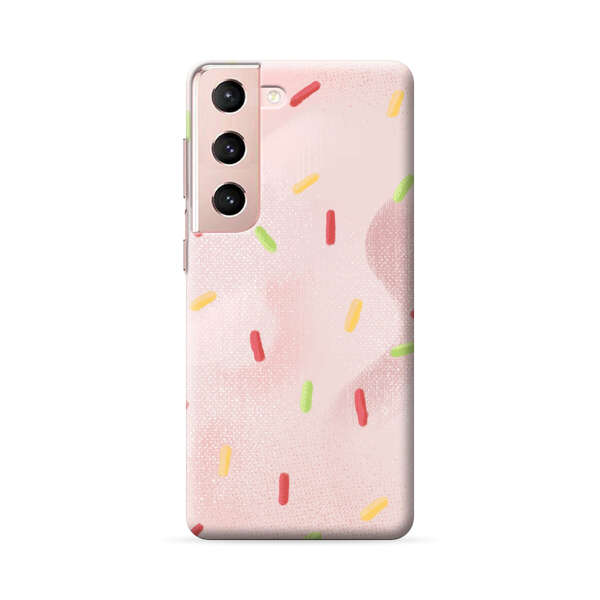 Pastel Pink Sprinkles Pattern Samsung Galaxy S22 5G Hard Case