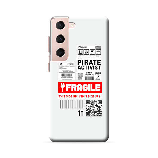 Pirate Activist Fragile Shipping Label Samsung Galaxy S22 5G Hard Case