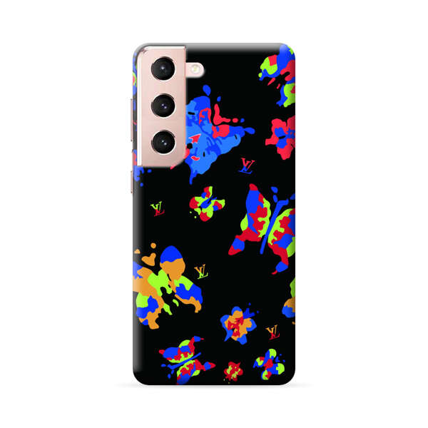 Vibrant Abstract Butterflies and Floral Splashes Samsung Galaxy S22 5G Hard Case