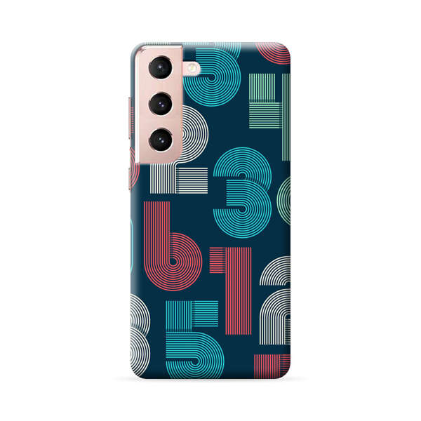 Vibrant Seamless Pattern of Colorful Stylized Numbers Samsung Galaxy S22 5G Hard Case