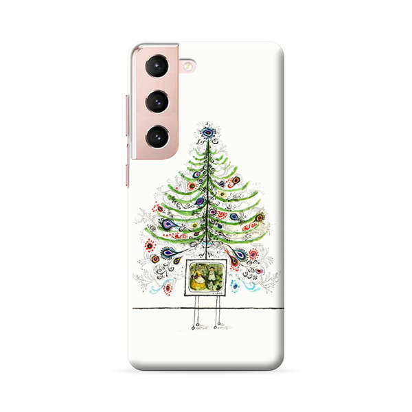 Whimsical Christmas Tree Artistic Design Samsung Galaxy S22 5G Hard Case