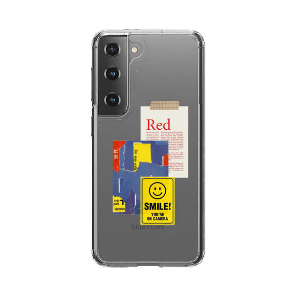 Collage Torn Paper Smiley Face Yellow Sign Samsung Galaxy S22 Plus 5G Case