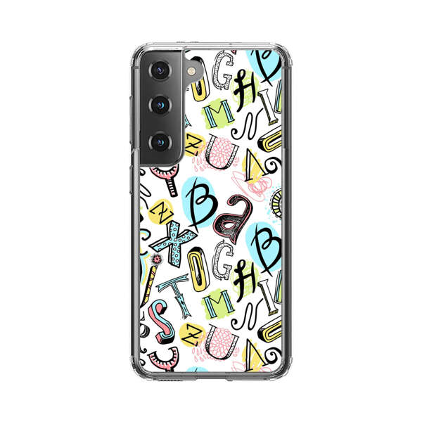 Colorful Scattered Alphabet Letters Pattern Samsung Galaxy S22 Plus 5G Case