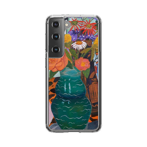 Colorful Still Life with Flower Vases and Shell Samsung Galaxy S22 Plus 5G Case