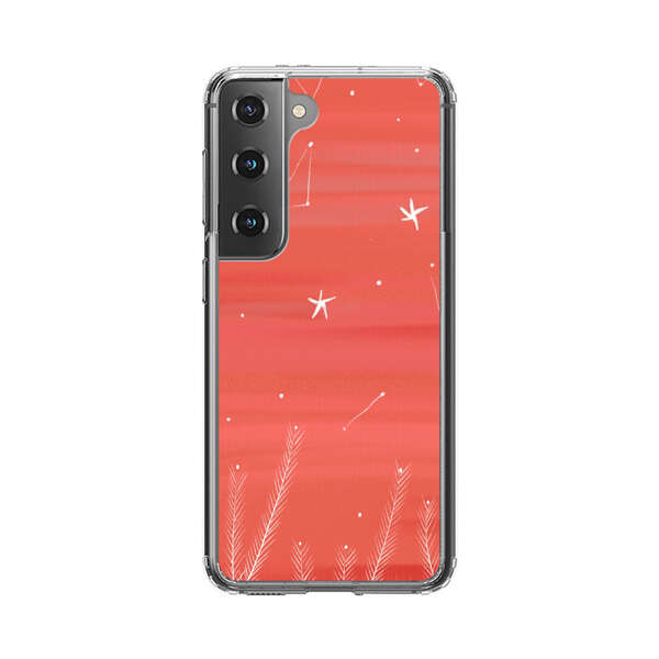 Coral Night Sky with Stars and Plants Samsung Galaxy S22 Plus 5G Case