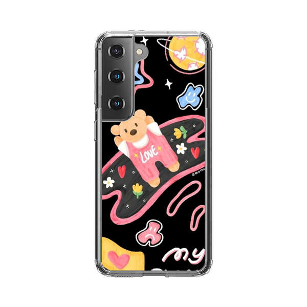 Cute Teddy Bear Love Space Design Samsung Galaxy S22 Plus 5G Case