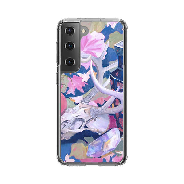 Floral Ornate Vases with Antlers Skull and Crystal Samsung Galaxy S22 Plus 5G Case