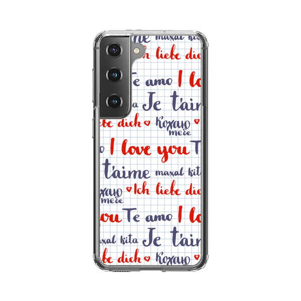 Love Message Multilingual Pattern Samsung Galaxy S22 Plus 5G Case