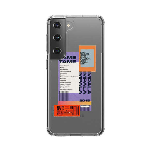 Modern Graphic Collage with Typography and Ticket Elements Samsung Galaxy S22 Plus 5G Case