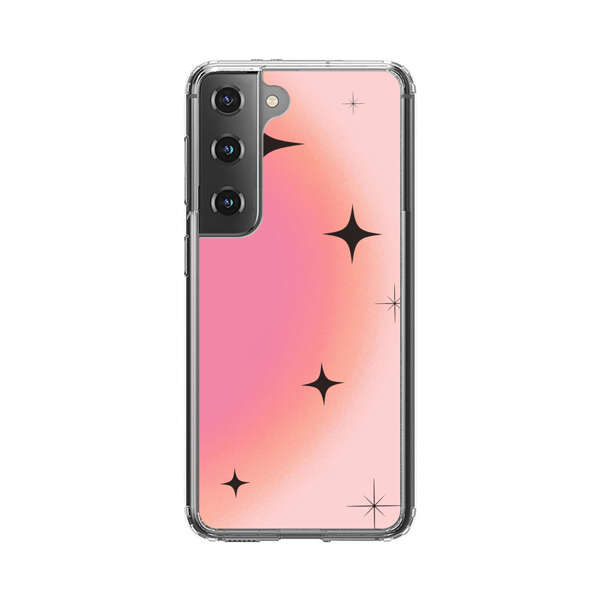 Pink Peach Gradient with Black Stars Samsung Galaxy S22 Plus 5G Case