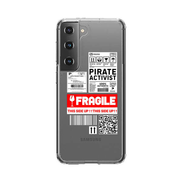 Pirate Activist Fragile Shipping Label Samsung Galaxy S22 Plus 5G Case