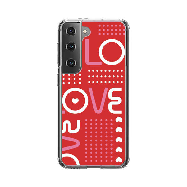 Red Love Typography Pattern Samsung Galaxy S22 Plus 5G Case