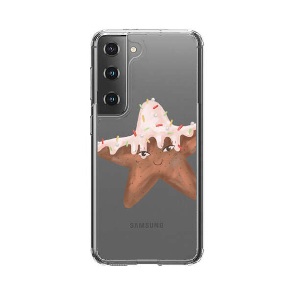 Smiling Gingerbread Star Cookie Samsung Galaxy S22 Plus 5G Case