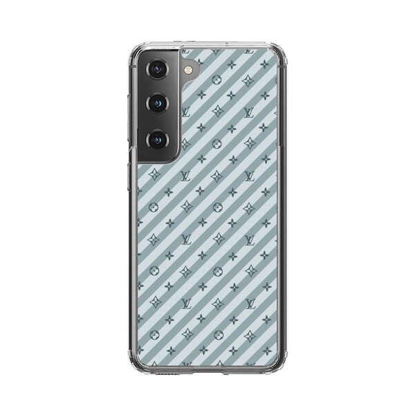 Stylish Blue Diagonal Striped Luxury Logo Pattern Samsung Galaxy S22 Plus 5G Case