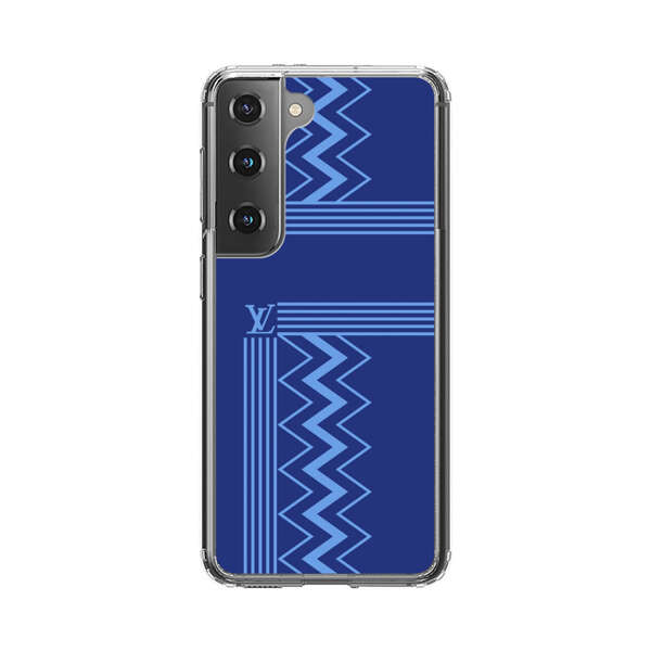 Stylish Geometric Zigzag Pattern in Blue Samsung Galaxy S22 Plus 5G Case