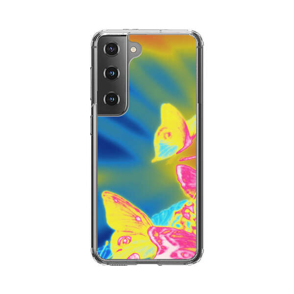 Vibrant Colorful Neon Butterflies Abstract Samsung Galaxy S22 Plus 5G Case