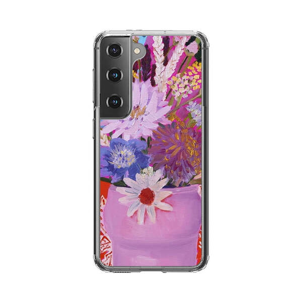 Vibrant Floral Bouquet in Pink Vase Samsung Galaxy S22 Plus 5G Case