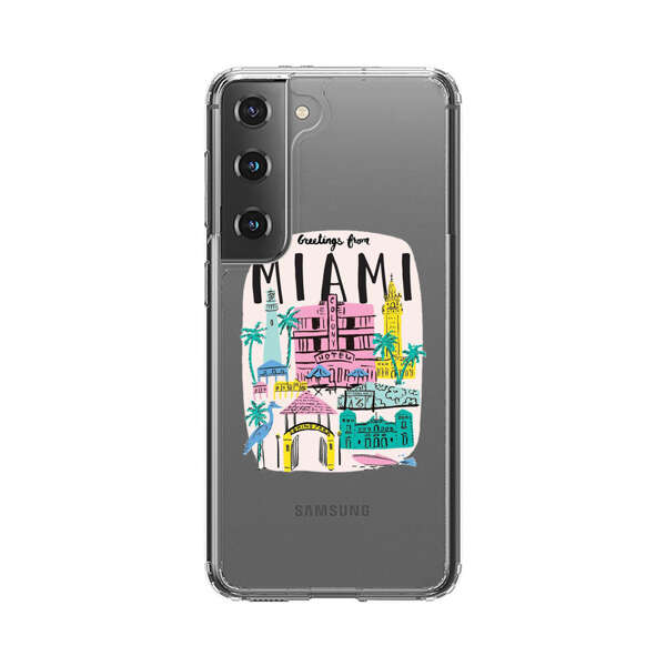 Vibrant Miami Cityscape Illustration Samsung Galaxy S22 Plus 5G Case