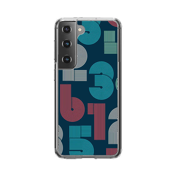 Vibrant Seamless Pattern of Colorful Stylized Numbers Samsung Galaxy S22 Plus 5G Case
