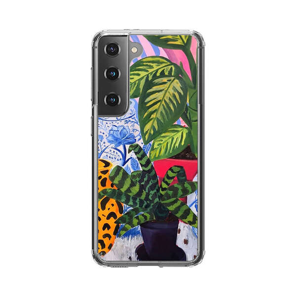 Vibrant Tropical Plants and Decorative Vases Samsung Galaxy S22 Plus 5G Case