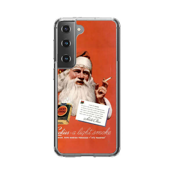 Vintage Santa Claus Smoking Lucky Strike Cigarettes Advertisement Samsung Galaxy S22 Plus 5G Case