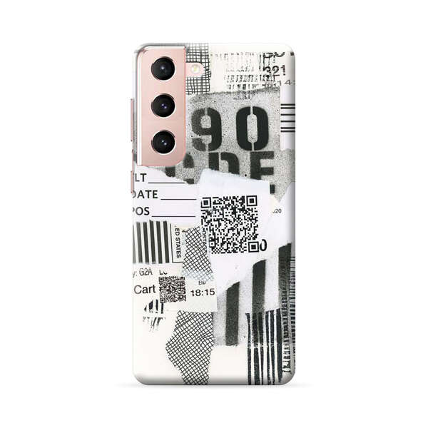 Abstract Collage Torn Paper Barcodes Samsung Galaxy S22 Plus 5G Hard Case