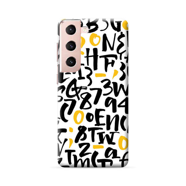 Abstract Typography Letter Number Pattern Samsung Galaxy S22 Plus 5G Hard Case