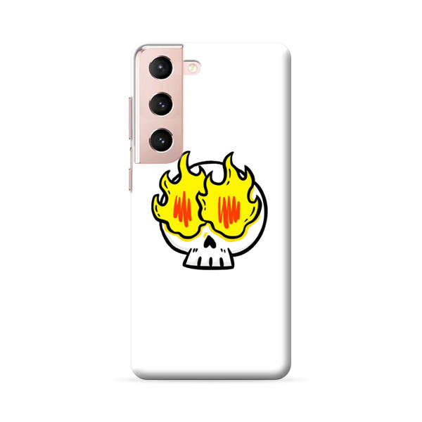 Cartoon Skull with Flames Samsung Galaxy S22 Plus 5G Hard Case