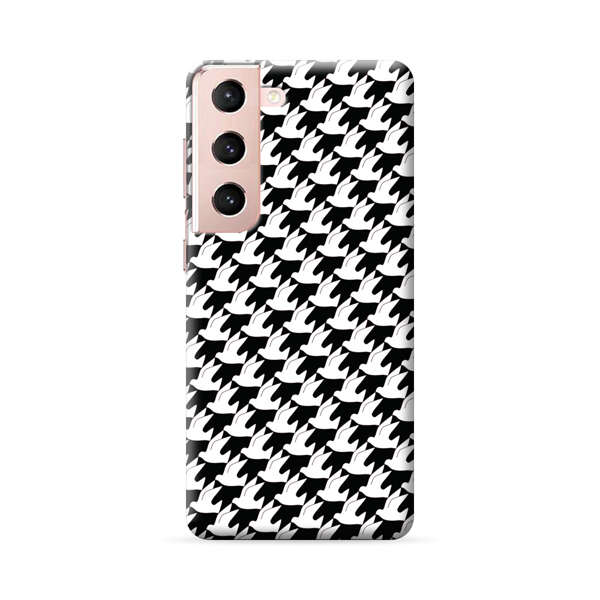 Classic Black and White Houndstooth Pattern Samsung Galaxy S22 Plus 5G Hard Case