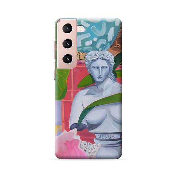 Classical Venus Bust with Green Leaves and Vibrant Vases Samsung Galaxy S22 Plus 5G Hard Case