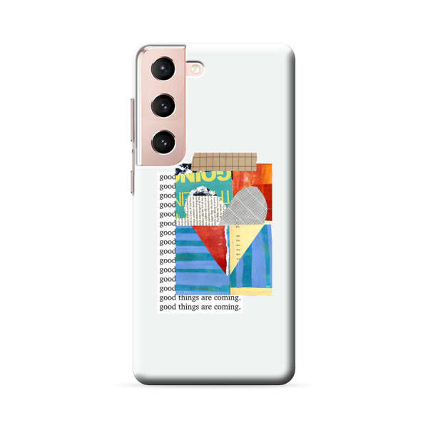 Colorful Abstract Collage with Geometric Shapes Samsung Galaxy S22 Plus 5G Hard Case