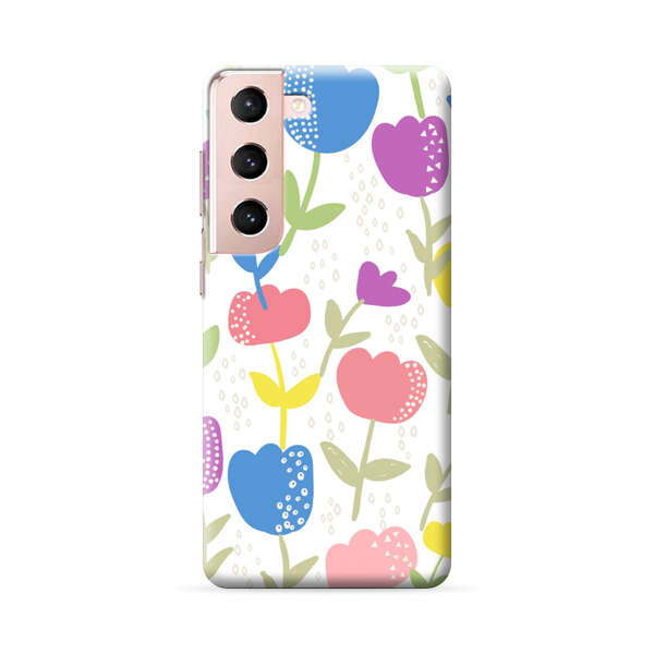 Colorful Tulip Floral Pattern Samsung Galaxy S22 Plus 5G Hard Case
