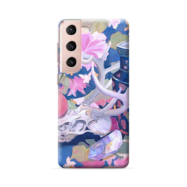 Floral Ornate Vases with Antlers Skull and Crystal Samsung Galaxy S22 Plus 5G Hard Case