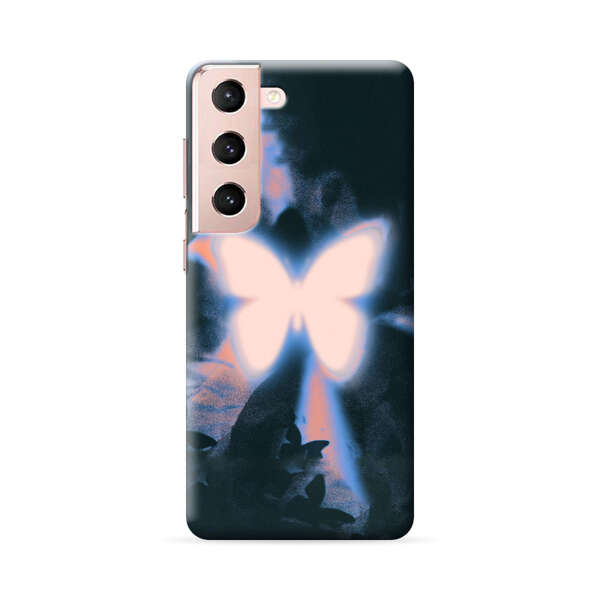 Glowing White Butterfly Samsung Galaxy S22 Plus 5G Hard Case