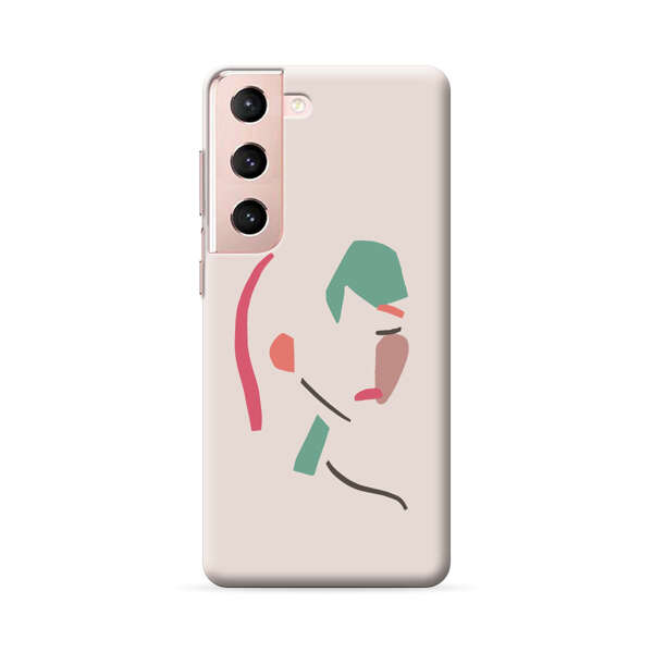 Minimalist Abstract Line Art Woman Face Samsung Galaxy S22 Plus 5G Hard Case