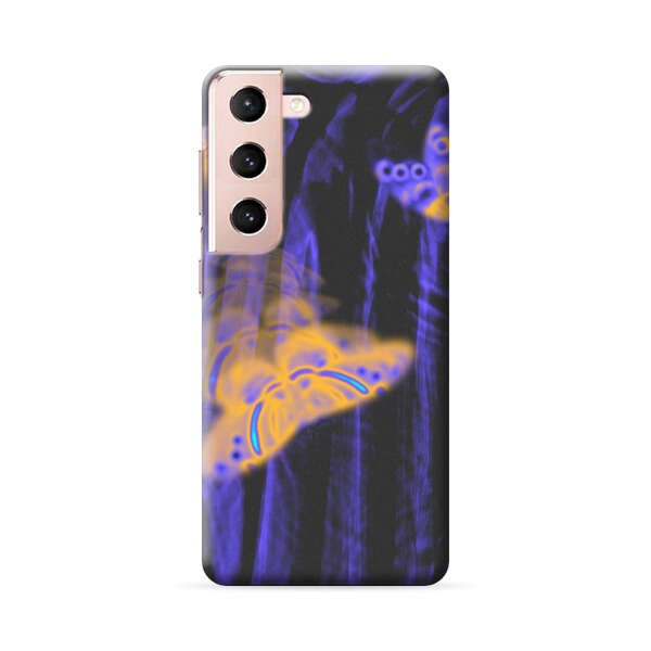 Neon Glowing Butterflies Samsung Galaxy S22 Plus 5G Hard Case
