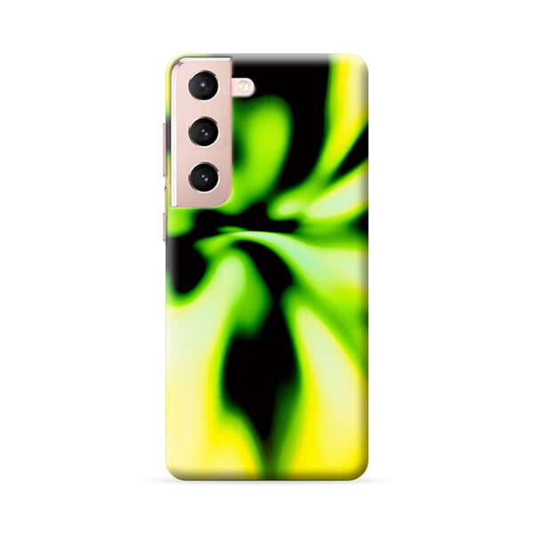 Vibrant Abstract Green and Yellow Swirl Samsung Galaxy S22 Plus 5G Hard Case