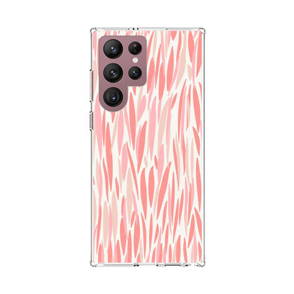 Abstract Coral Wavy Lines Pattern Samsung Galaxy S22 Ultra 5G Case